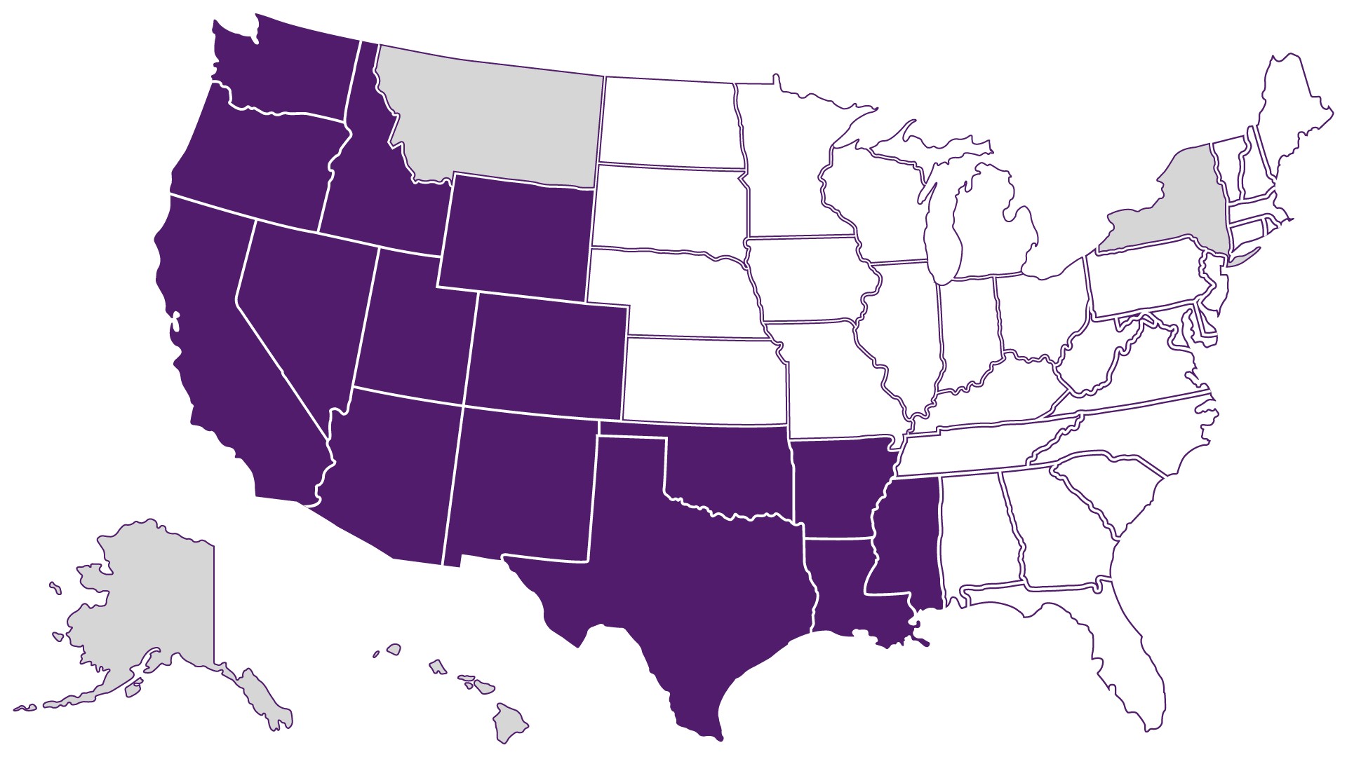 purple graphic of United States Western region