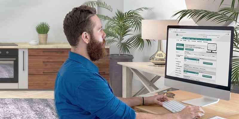 man working on the computer