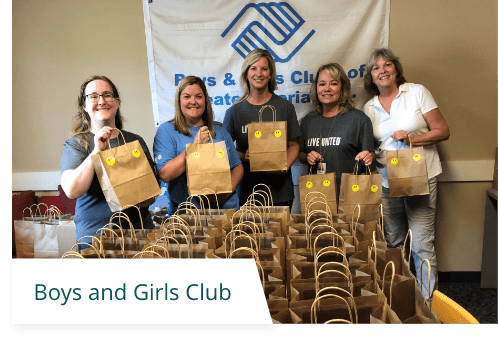 Illinois Mutual employees at the Boys and Girls Club of Greater Peoria