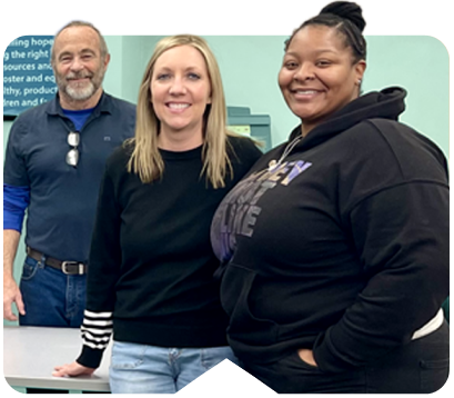 Employees volunteering at FamilyCore in Peoria, Illinois.