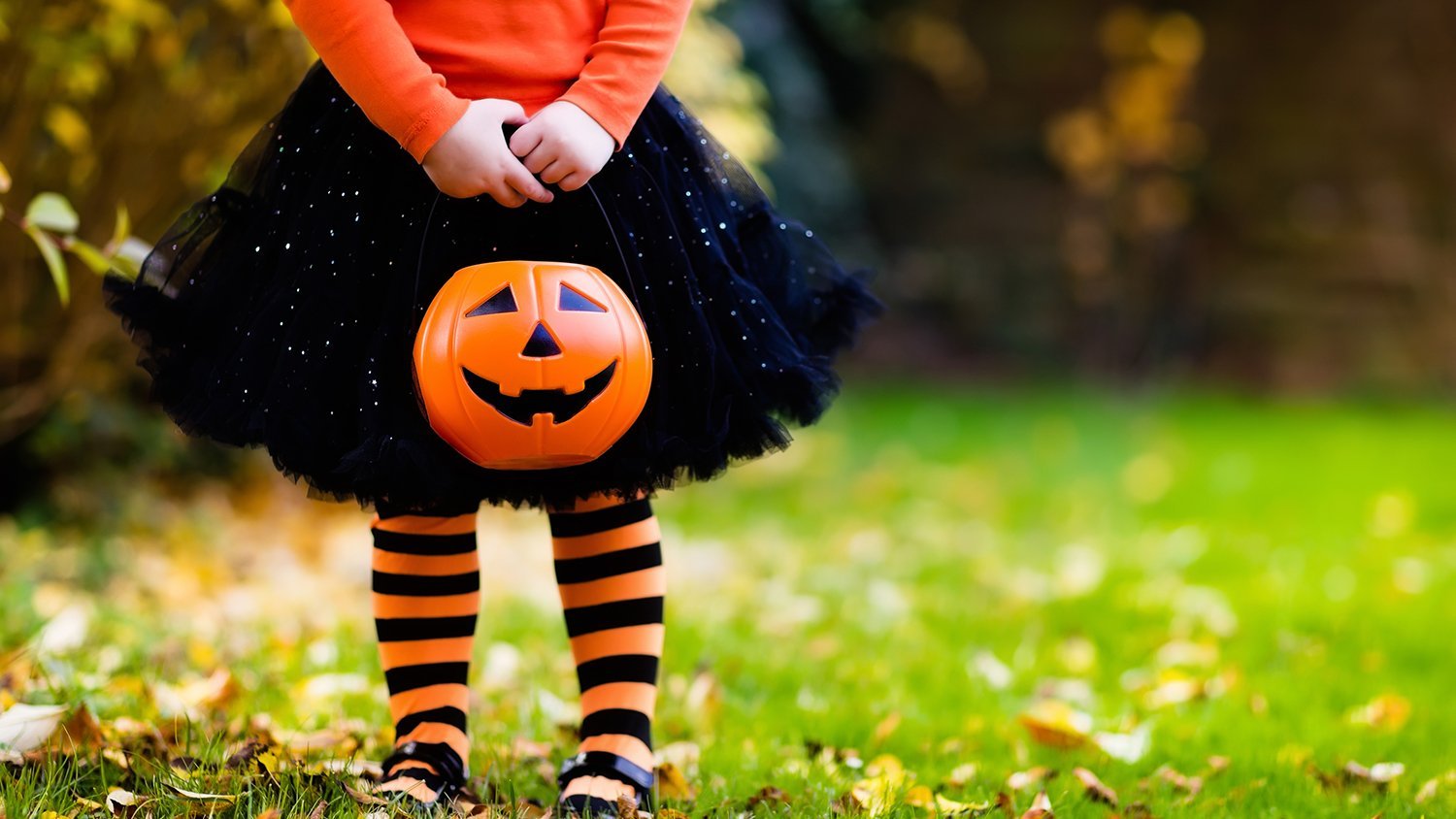 young girl in a halloween outfit