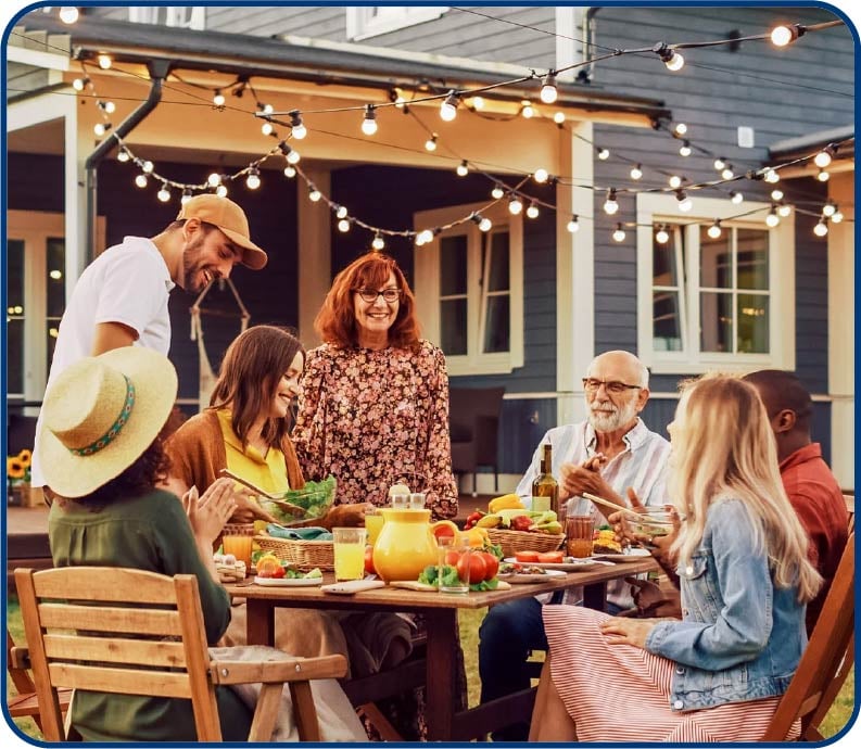 young family hiking in the Fall