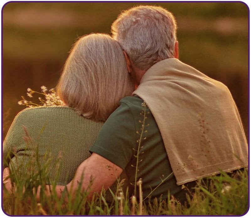 mature couple embracing