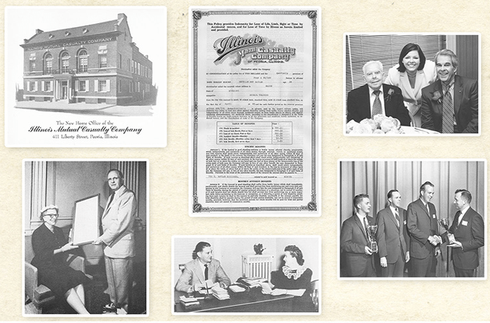 collage of historical Illinois Mutual photos