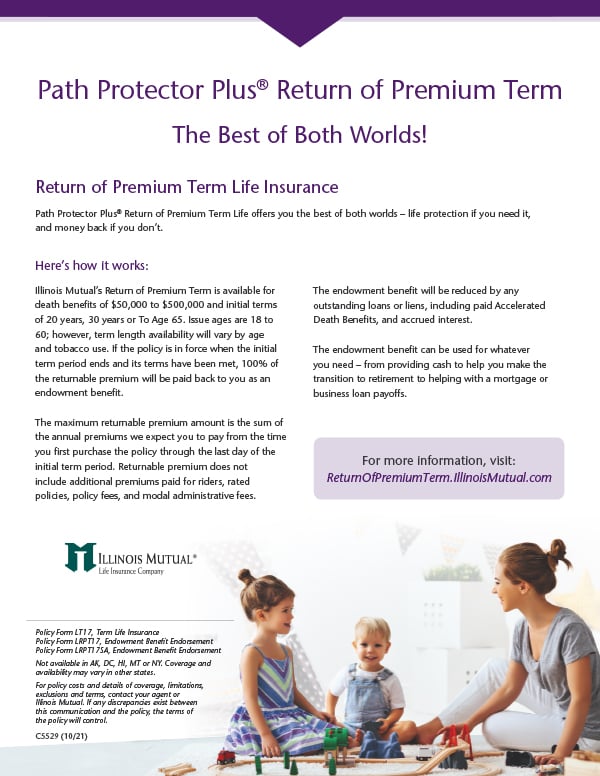 thumbnail of return of premium term life flyer