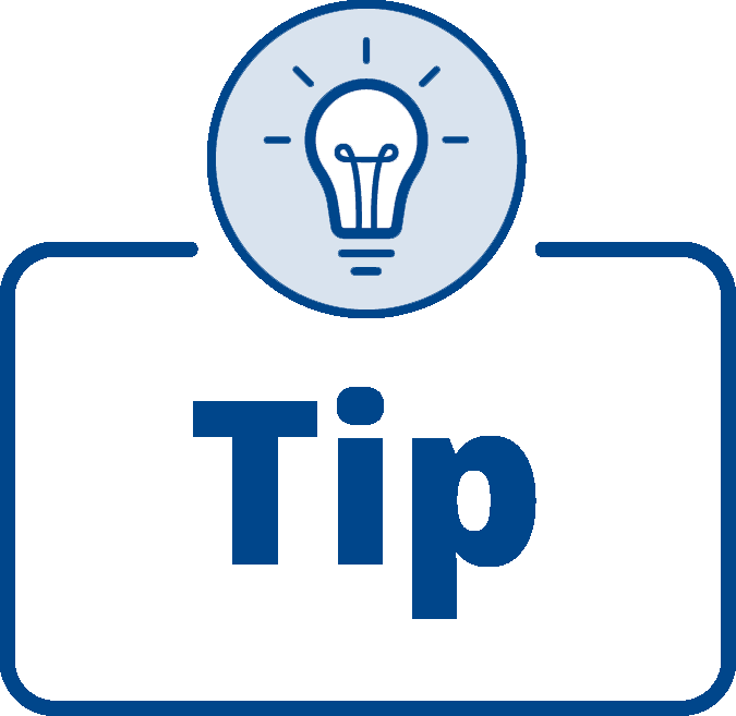 Lightbulb icon that says TIP