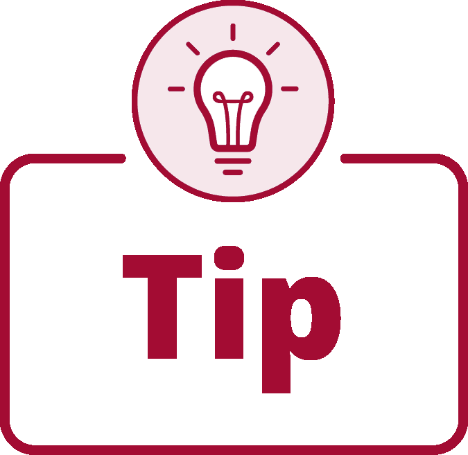 Lightbulb icon that says TIP