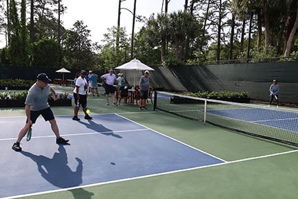 group of pickleball players