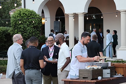 group of agents interacting at the welcome reception