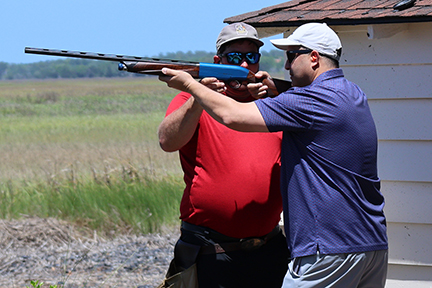 shooter at the skeet shooting activity