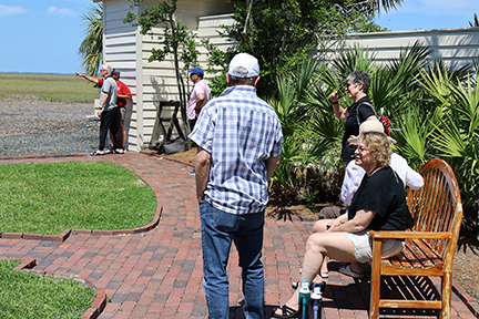 group of agents talking at the skeet shooting activity