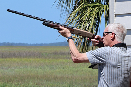 shooter at the skeet shooting activity