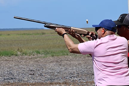shooter at the skeet shooting activity