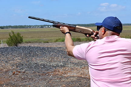 shooter at the skeet shooting activity