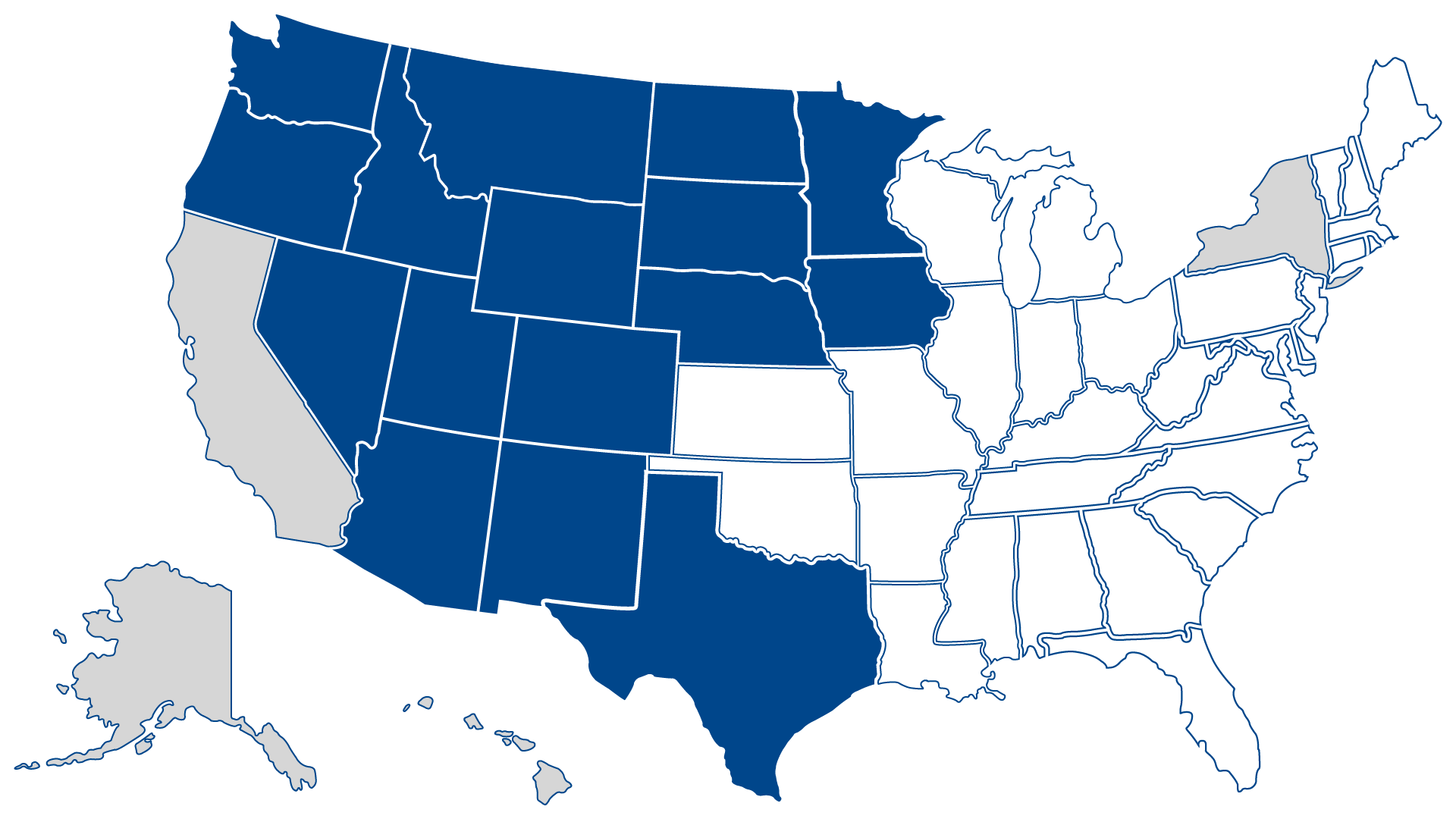 blue graphic of the United States Western region