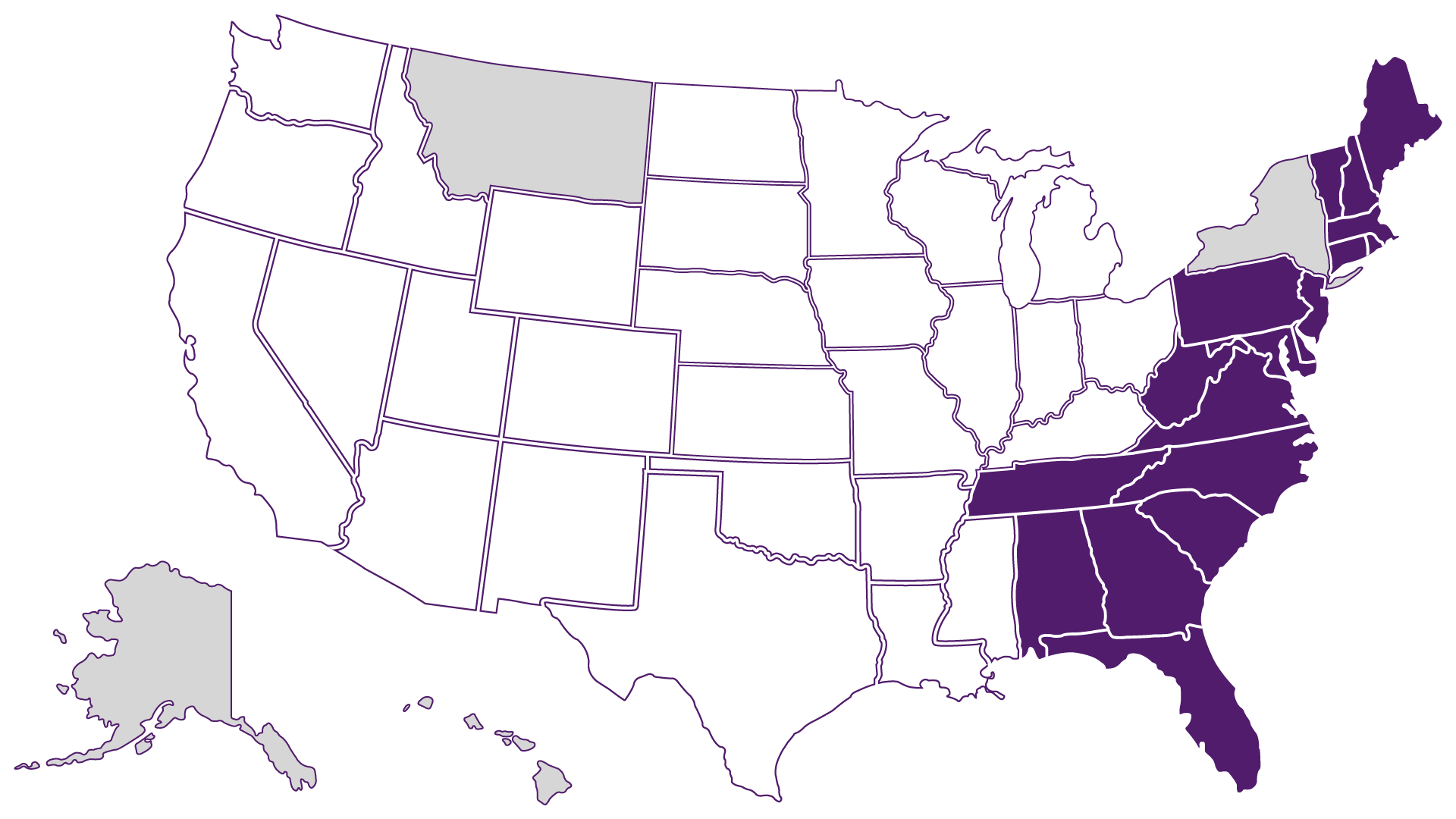 purple graphic of United States Eastern region