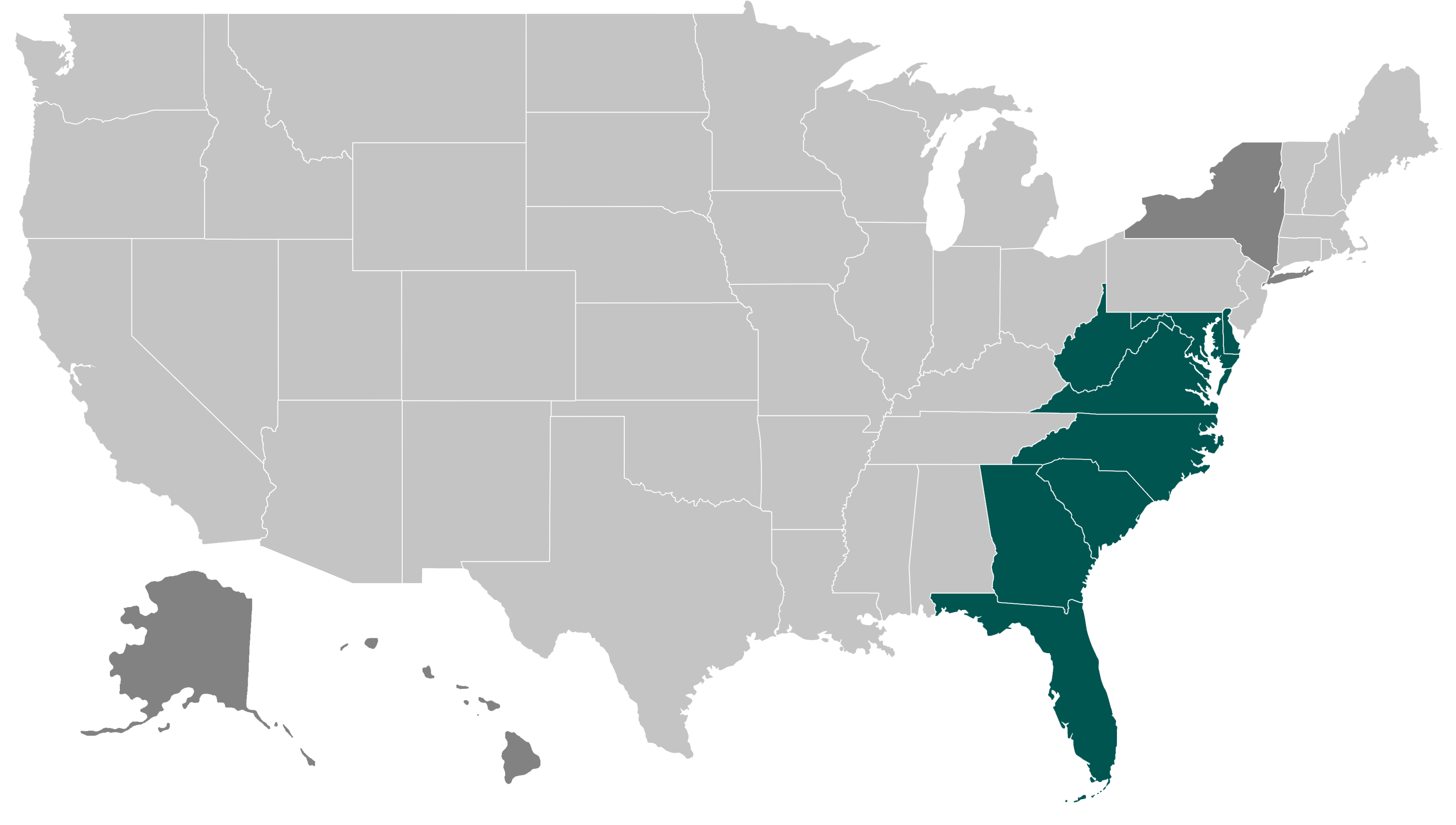 graphic of the Southeast region