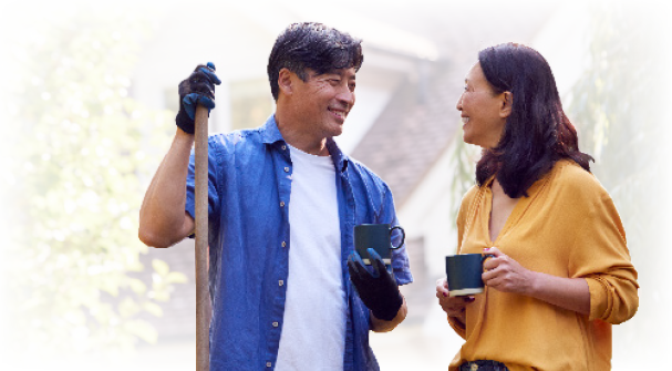 couple_outdoors couple outside doing yard work together