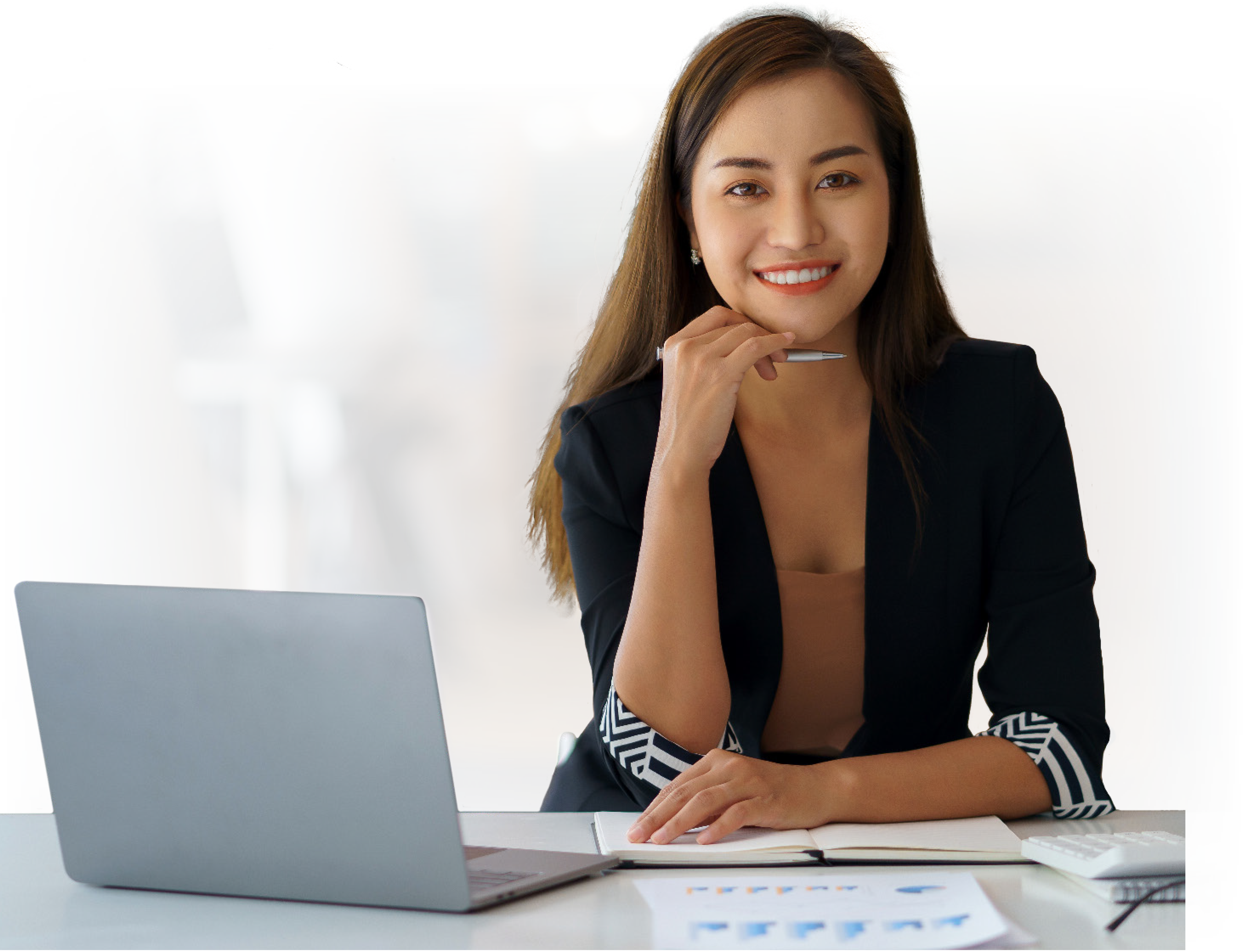 image of a an underwriter in front of a laptop