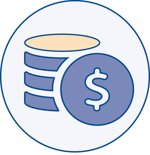 illustrated icon of a stack of coins