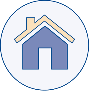 illustrated icon of a house