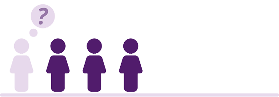 Truth4Image infographic graphic of 4 people icons with a question mark above one and text reading over 25 percent
