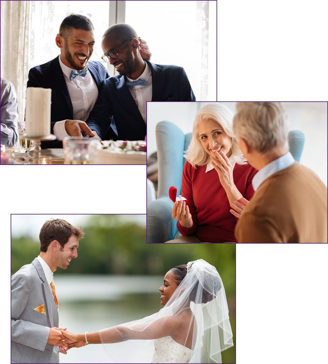 getting-married collage of photos depicting the Getting Married person