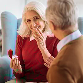 mature couple getting engaged