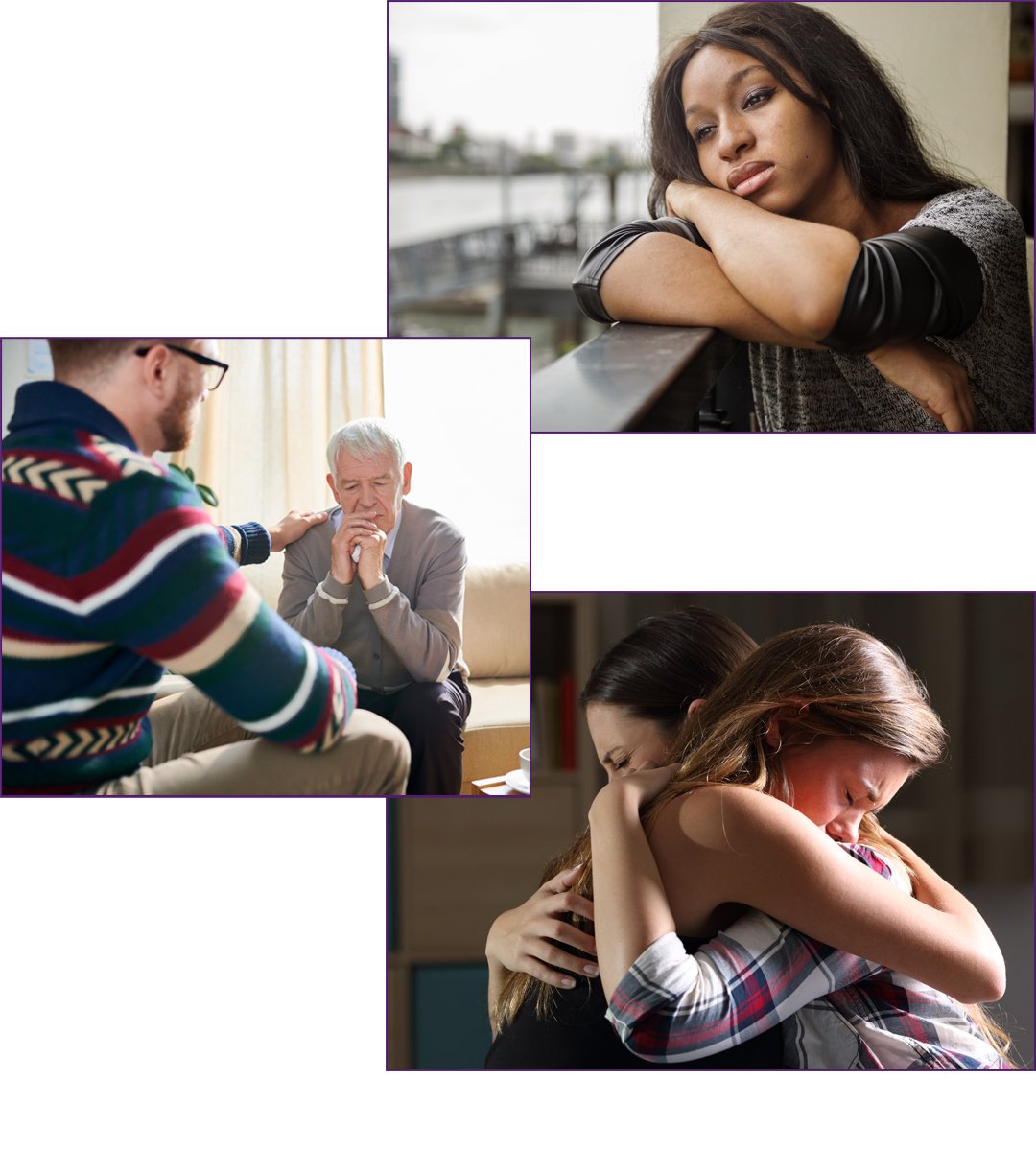 collage of photos depicting the Grieving a Loved One person