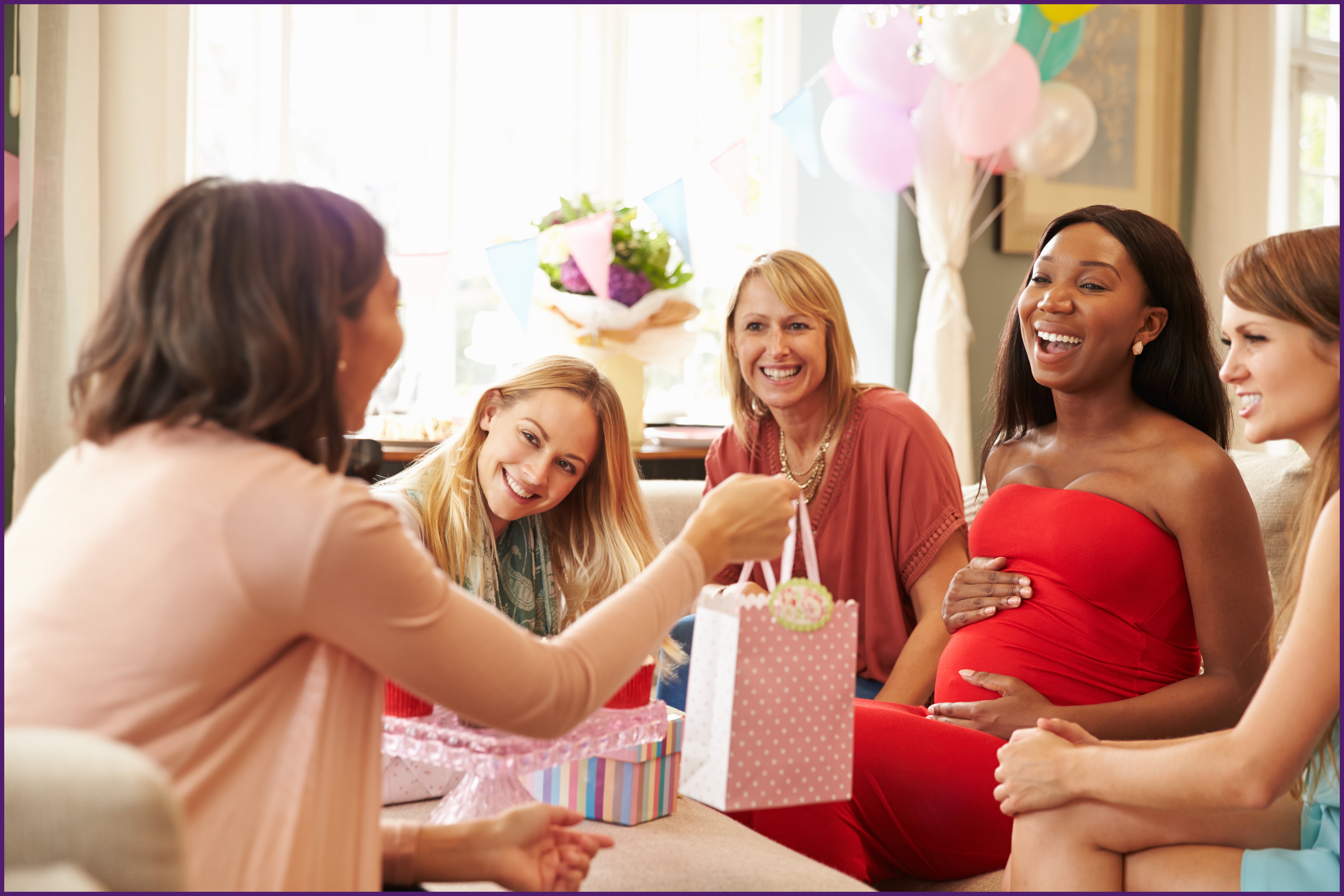 group of women together at a baby shower