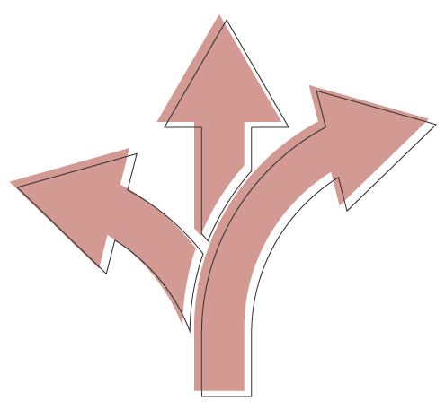 illustrated graphic of 3 arrows