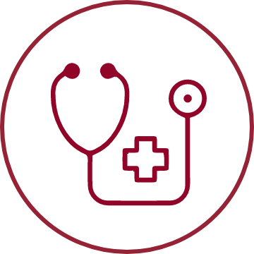 simple illustration of a stethoscope inside of a circle