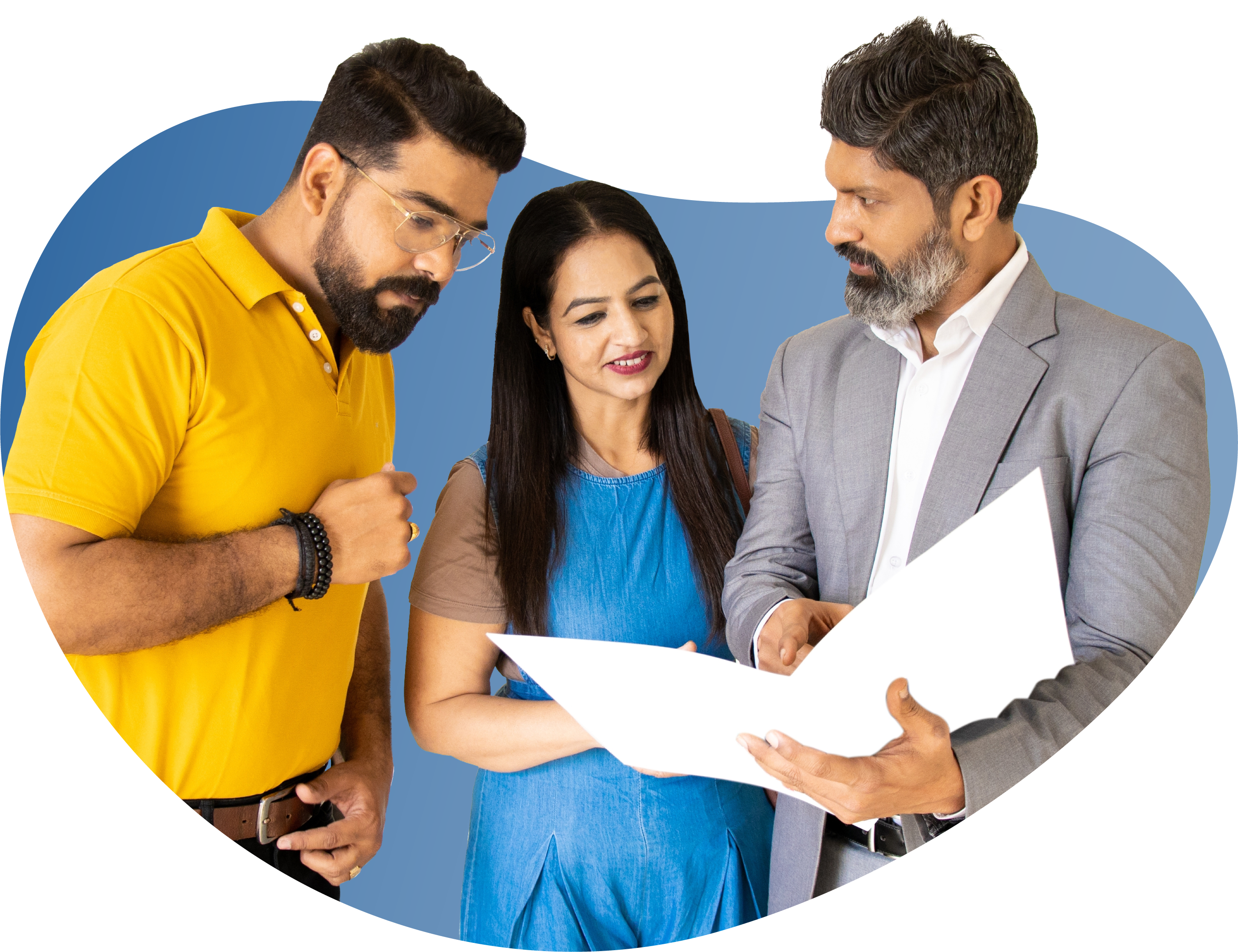 A middle aged couple meeting with a DI Insurance Agent