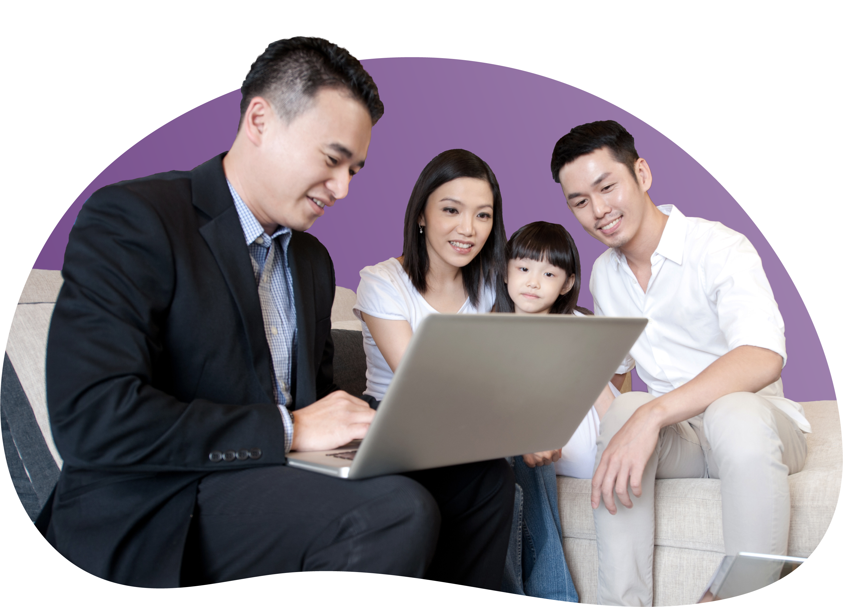 A young family meeting with a Life Insurance Agent