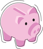 illustrated graphic of a piggy bank