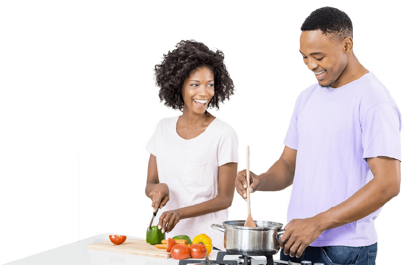 Home Path Solution couple in the kitchen cooking