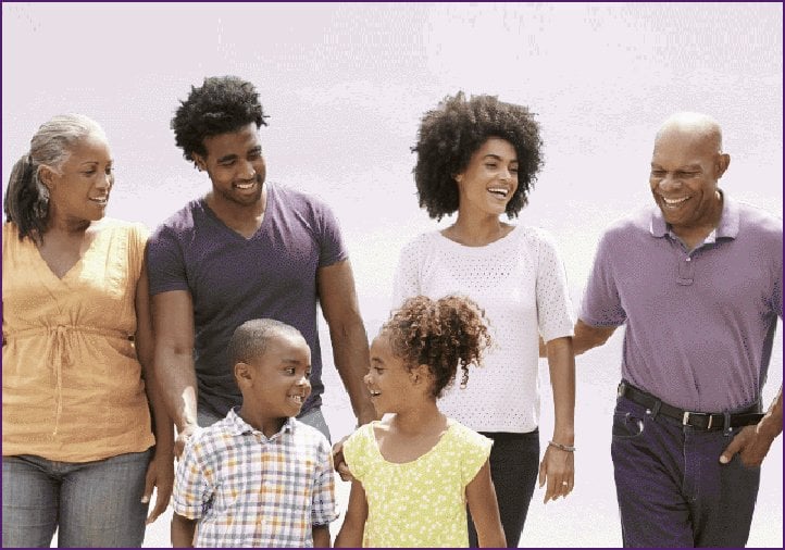 multi-generational family walking together