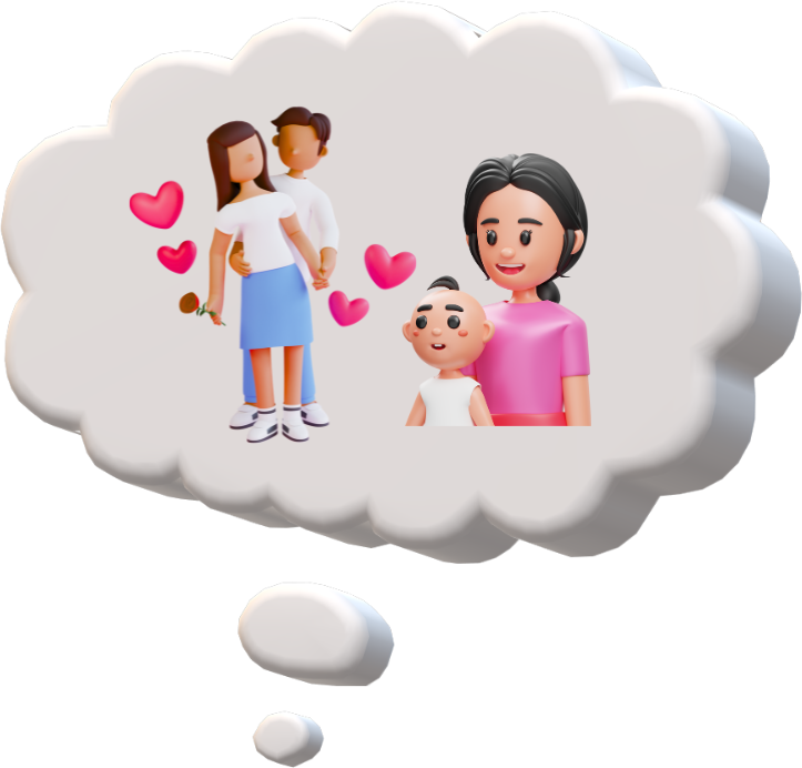 rop-bubble image of a chat bubble with a family