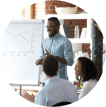 image of coworkers talking