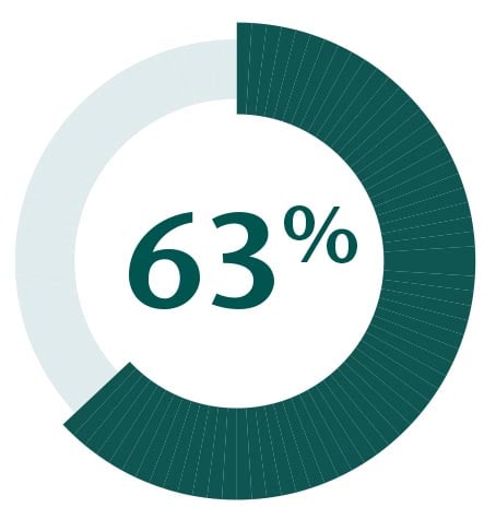 graphic showing 63 percent