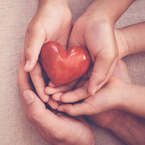 image of hands holding a heart shaped item