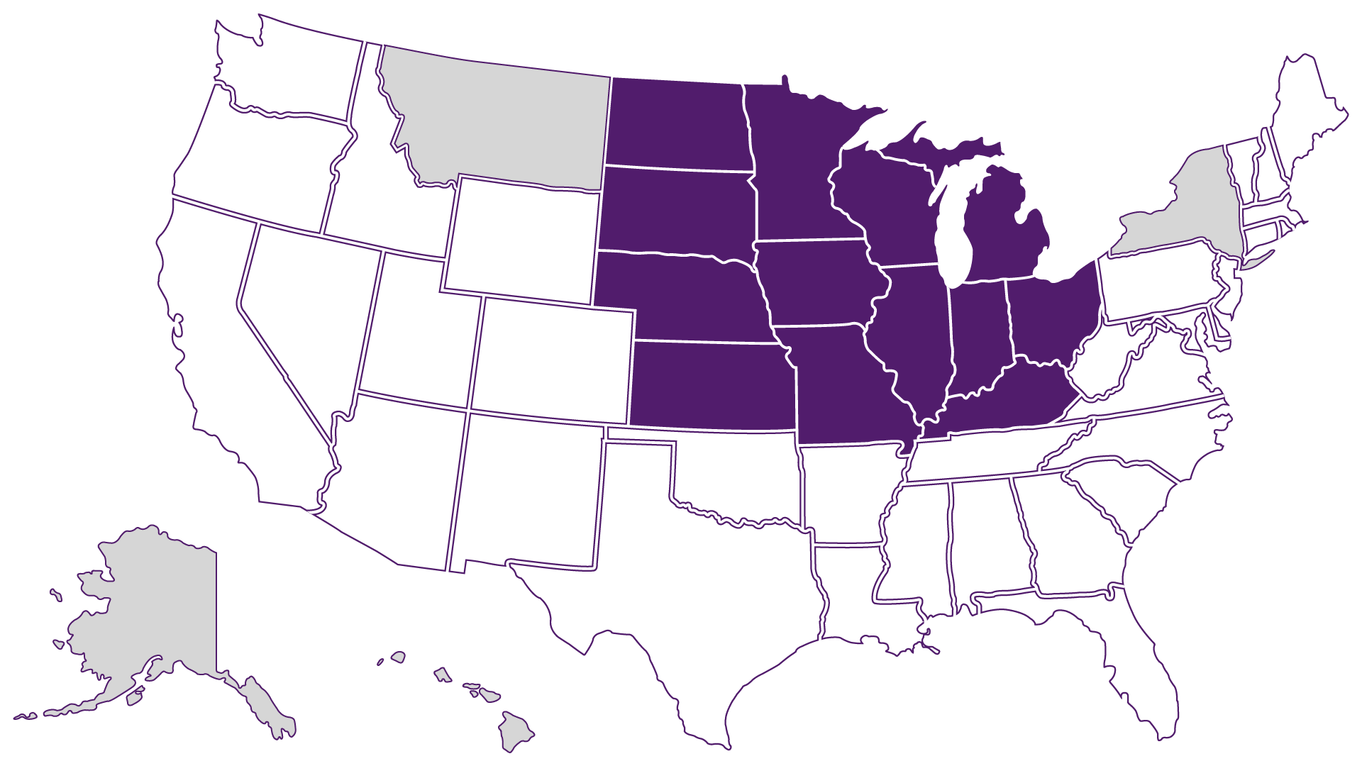 purple graphic of United States Central region